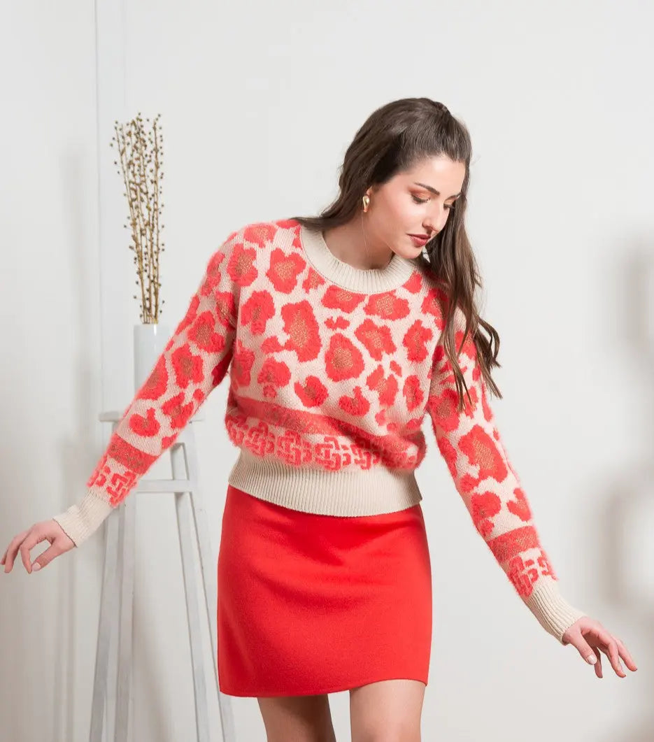 Maglione Jacquard girocollo A.MA DI COLLODEL MARA