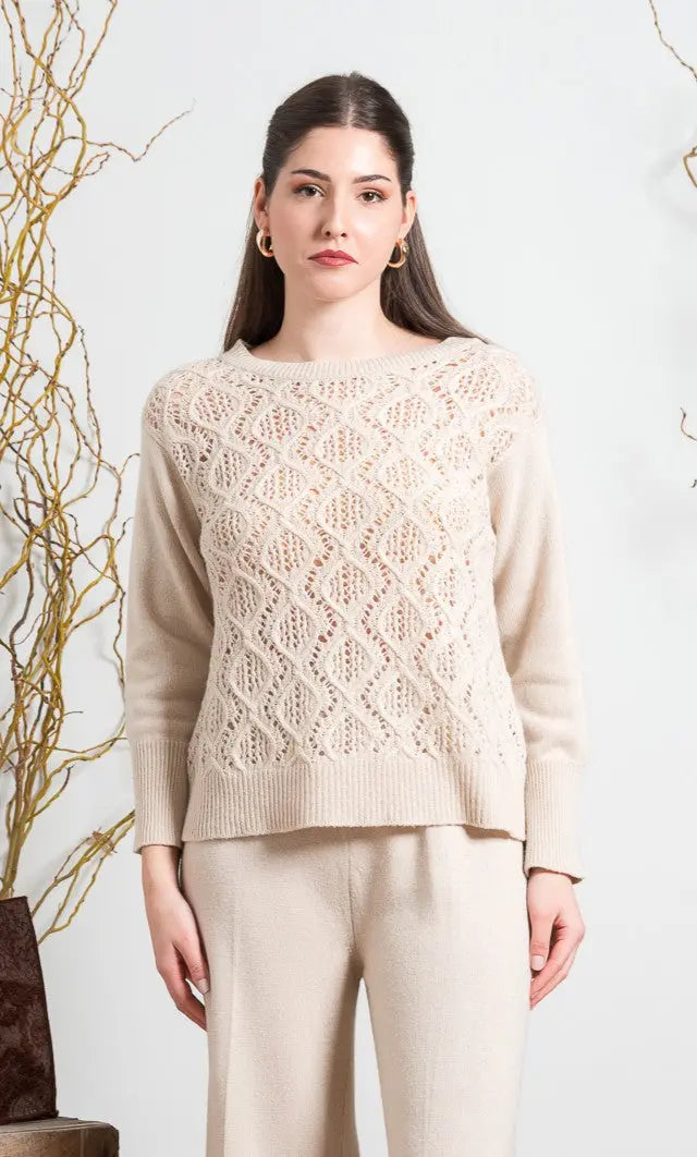 Maglia con Lavorazione Punto Pizzo A.MA DI COLLODEL MARA