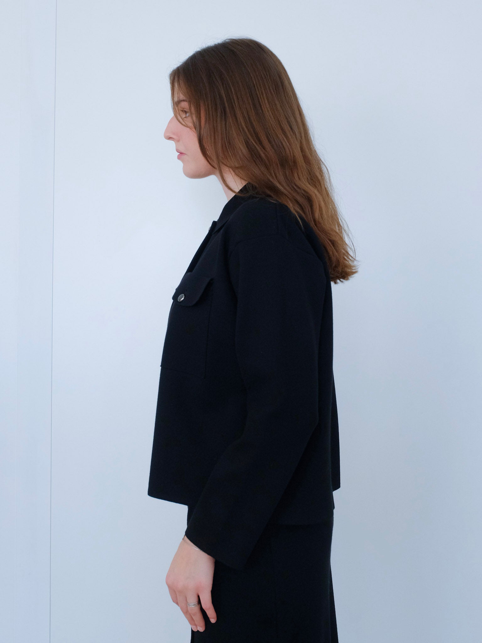 Cardigan con Collo a Camicia e Tasche