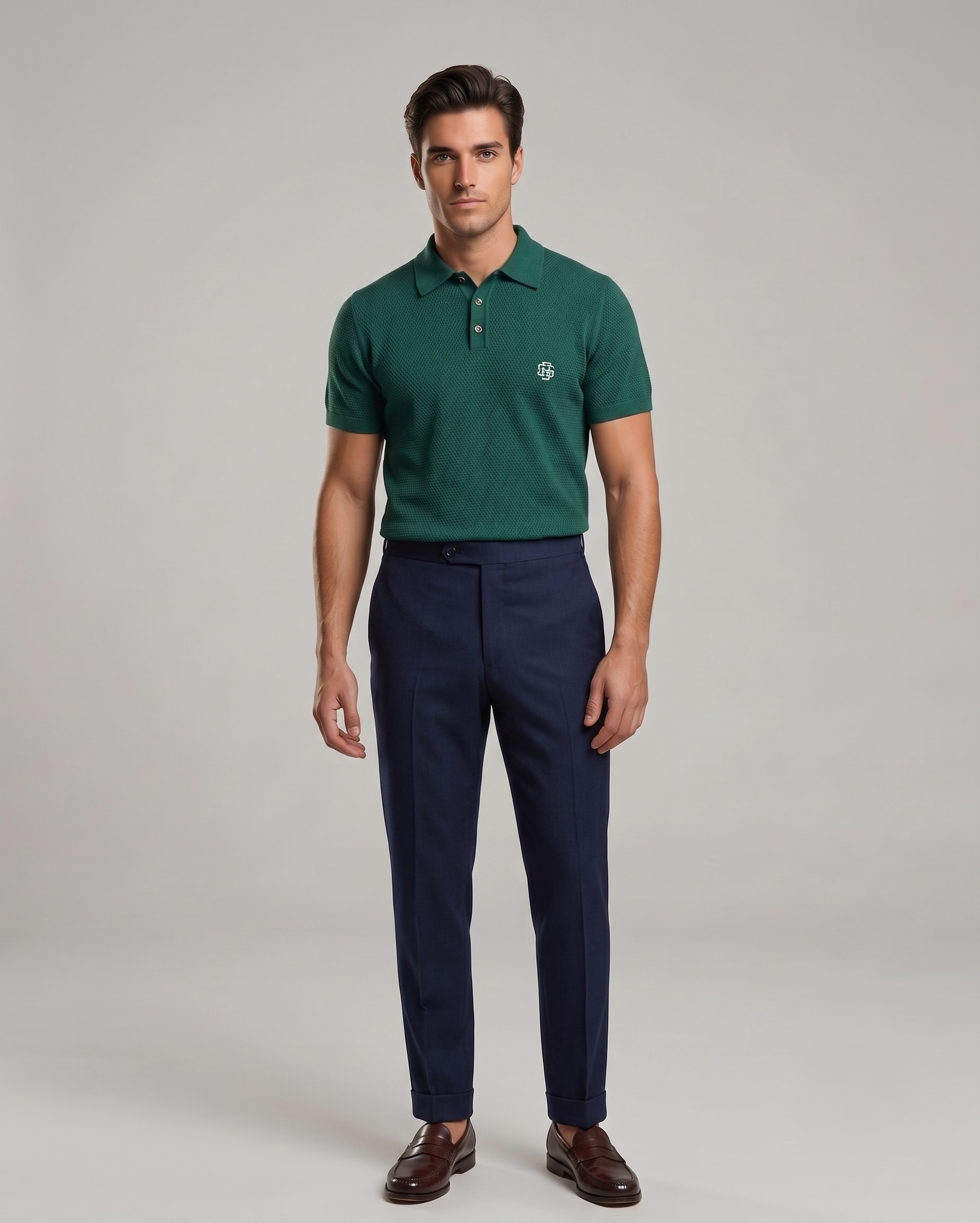 Polo in Cotone con bottoni e logo ricamato