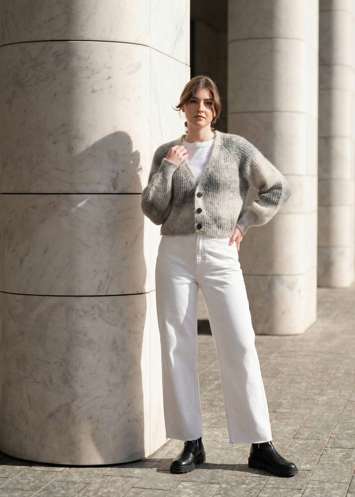 Cardigan Crop in Alpacafine