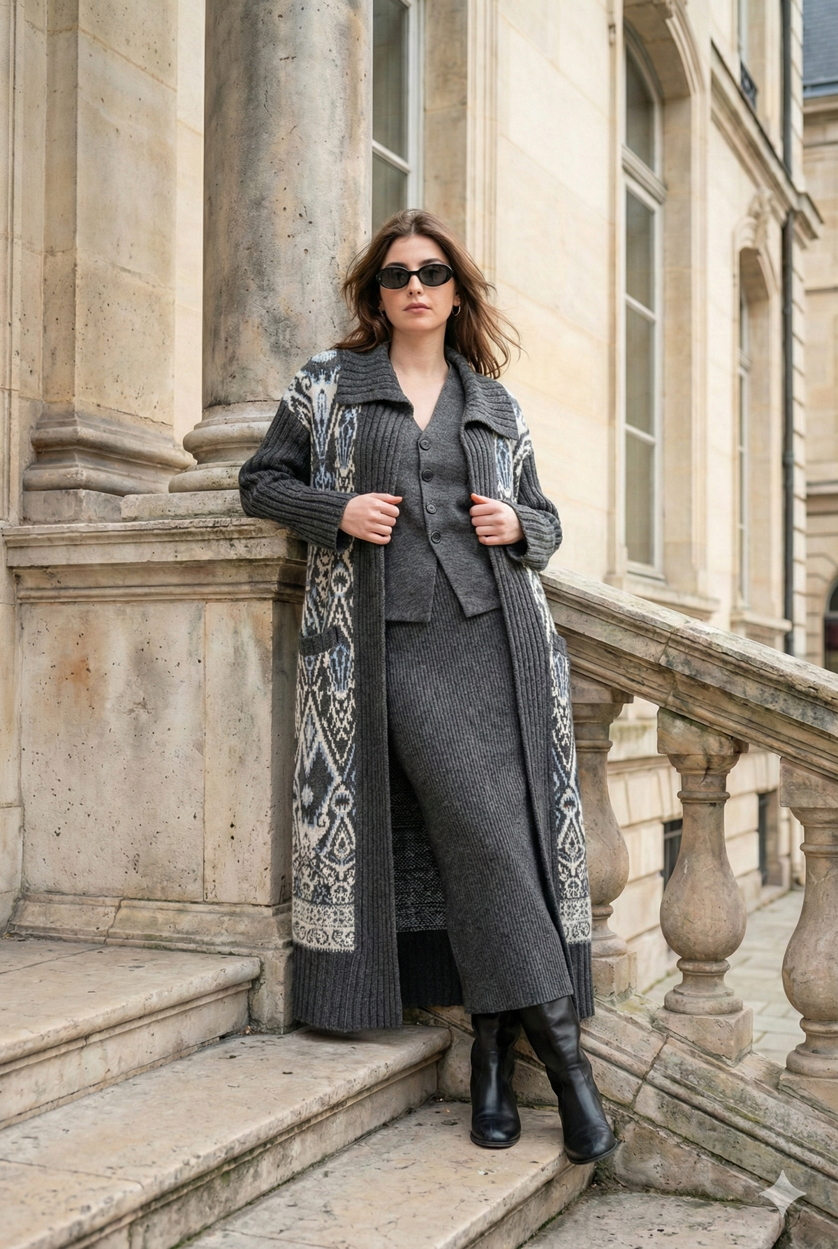 Maxi Cappotto Jacquard Heritage