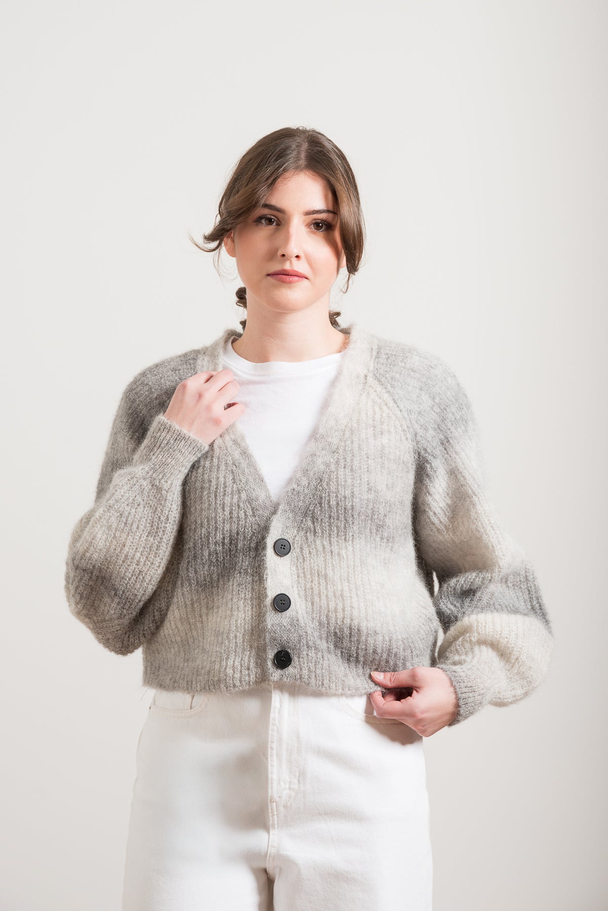 Cardigan Crop in Alpacafine