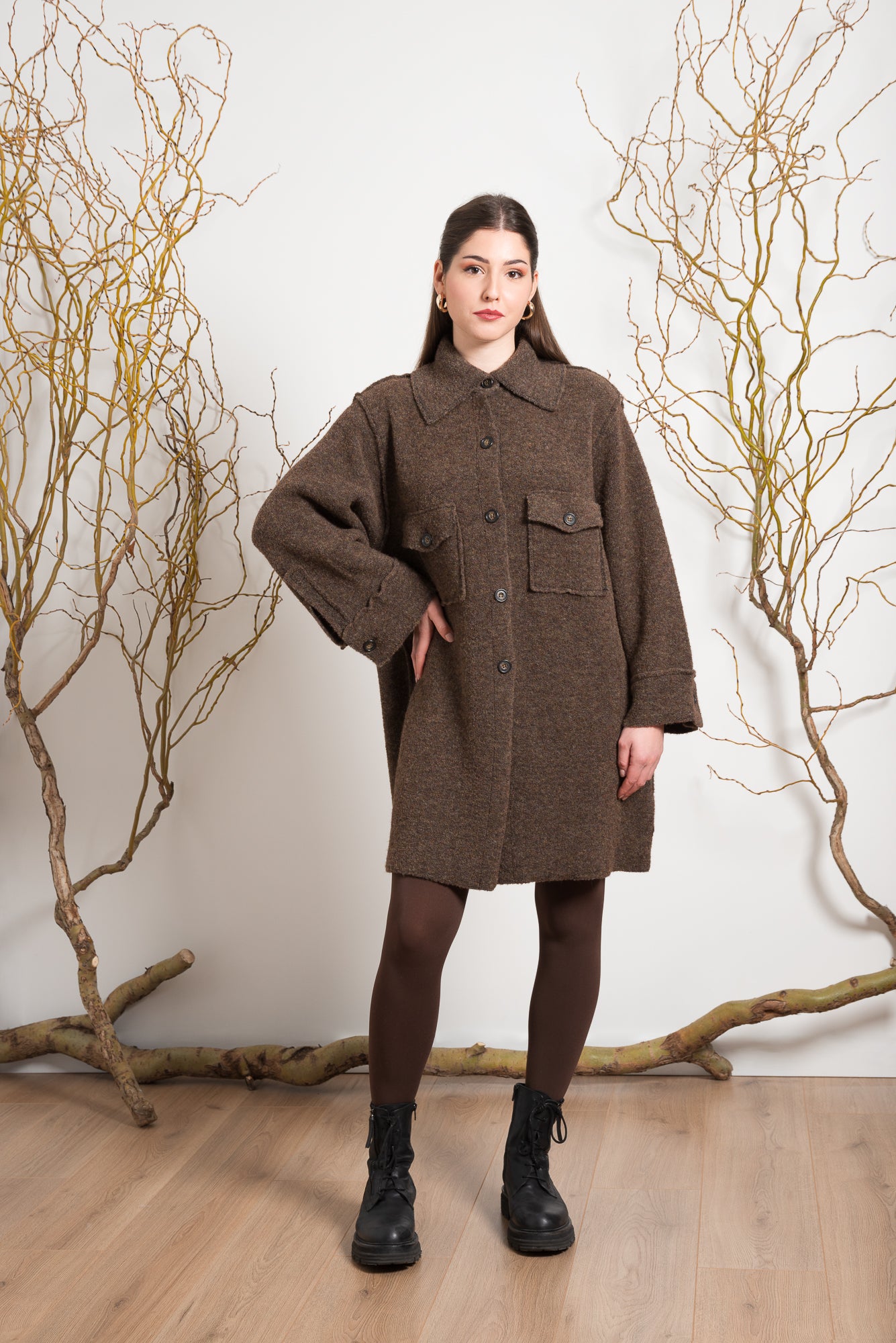 Cappotto Oversize in Lana Bouclé