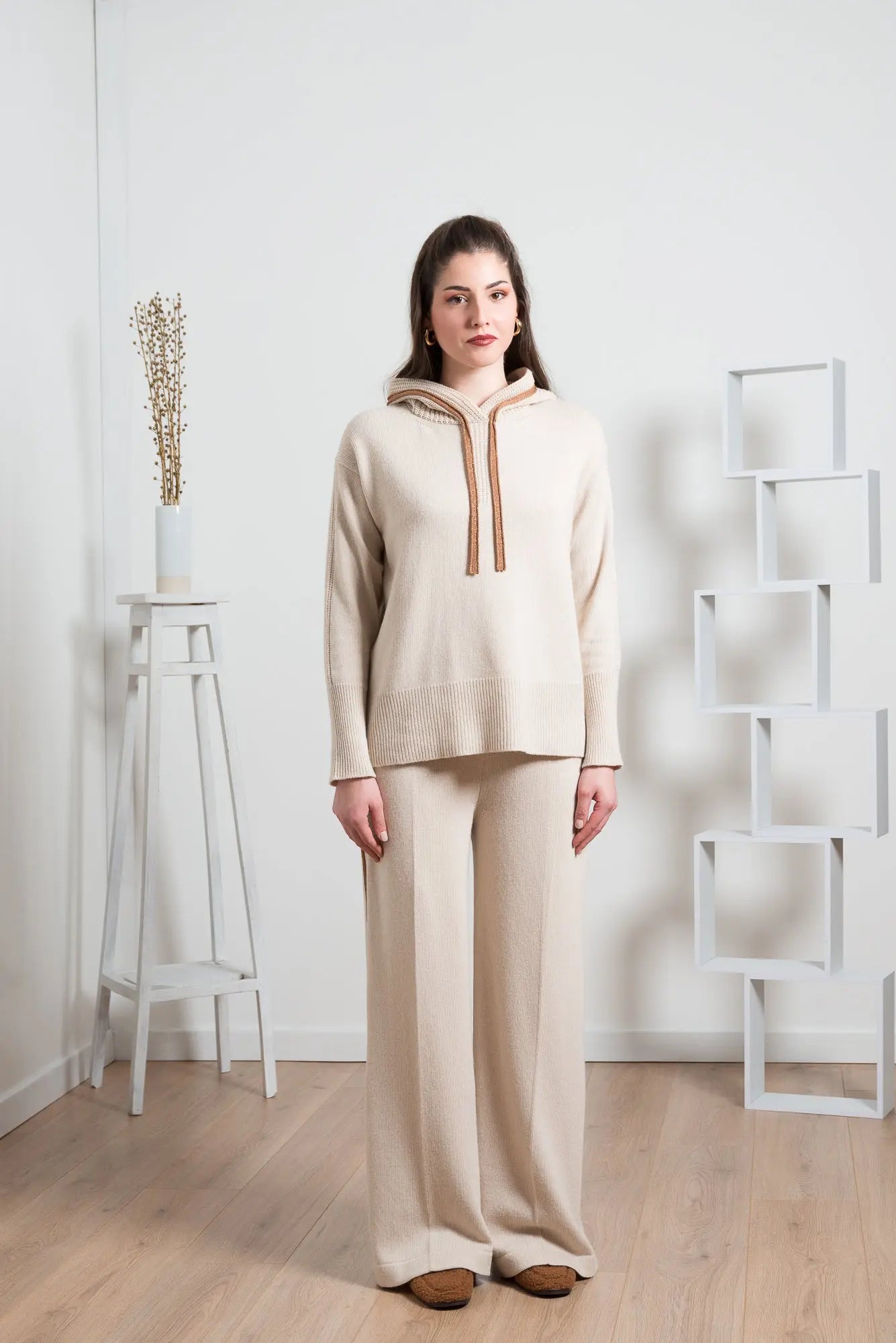 Felpa con Cappuccio e Lacci in Lurex ST.GEORGES