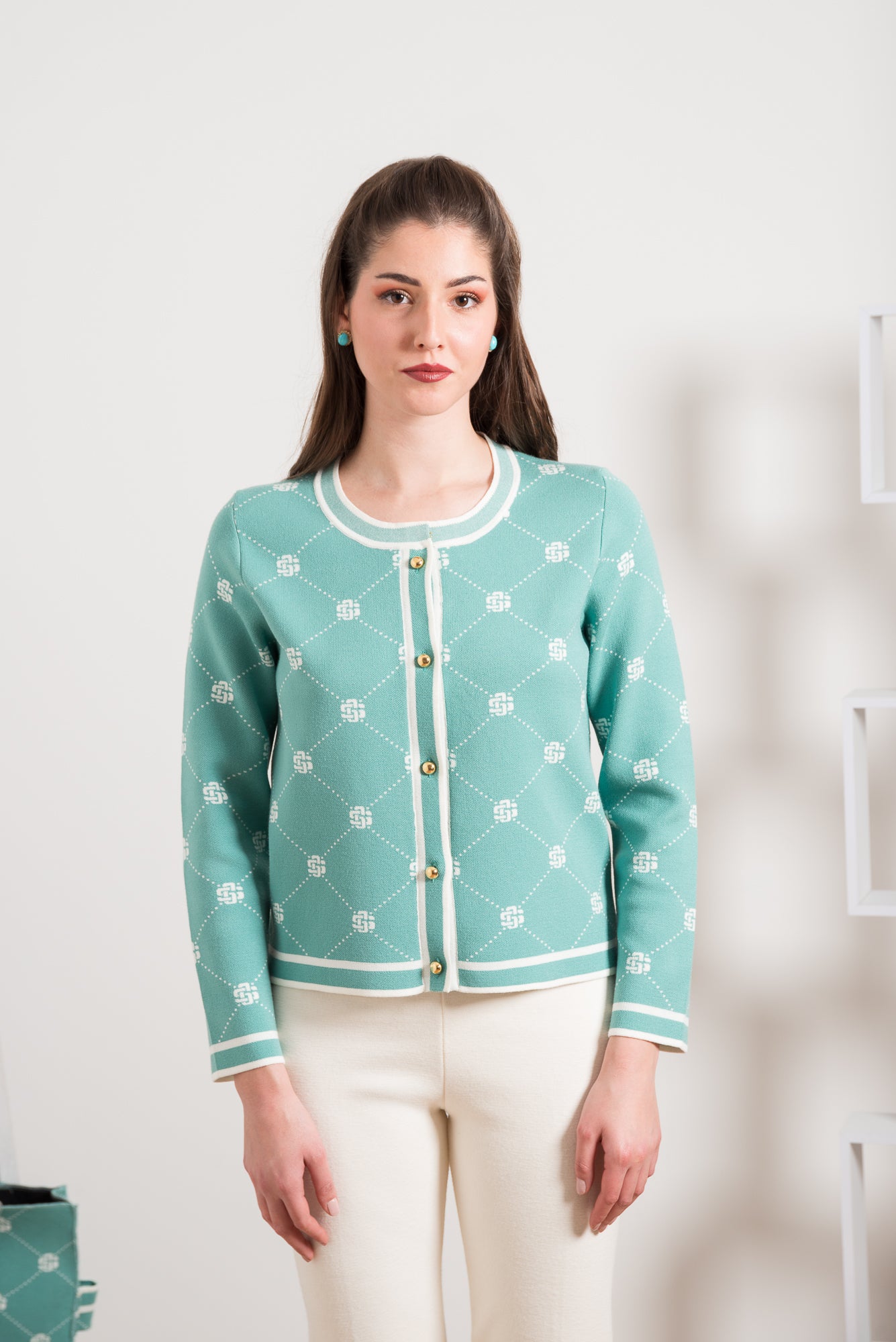 Giacca Girocollo con Jacquard SG