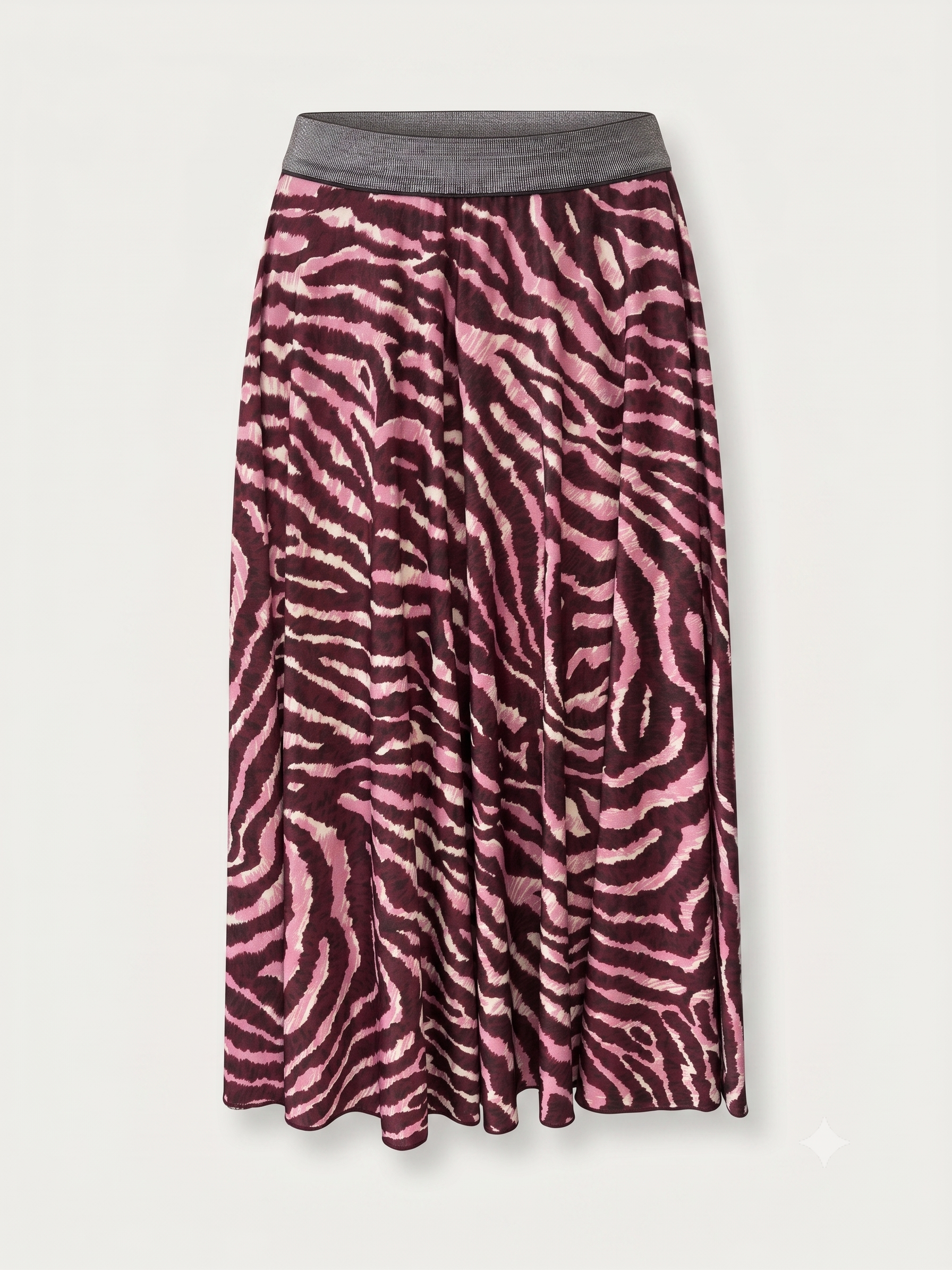 Gonna midi Wild Berry con stampa zebra