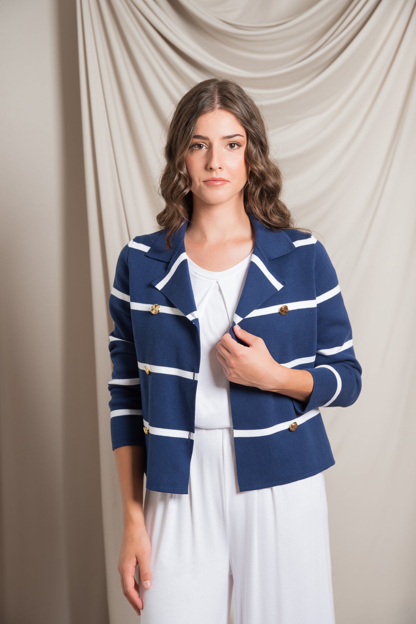 Giacca Rigata Doppio Petto