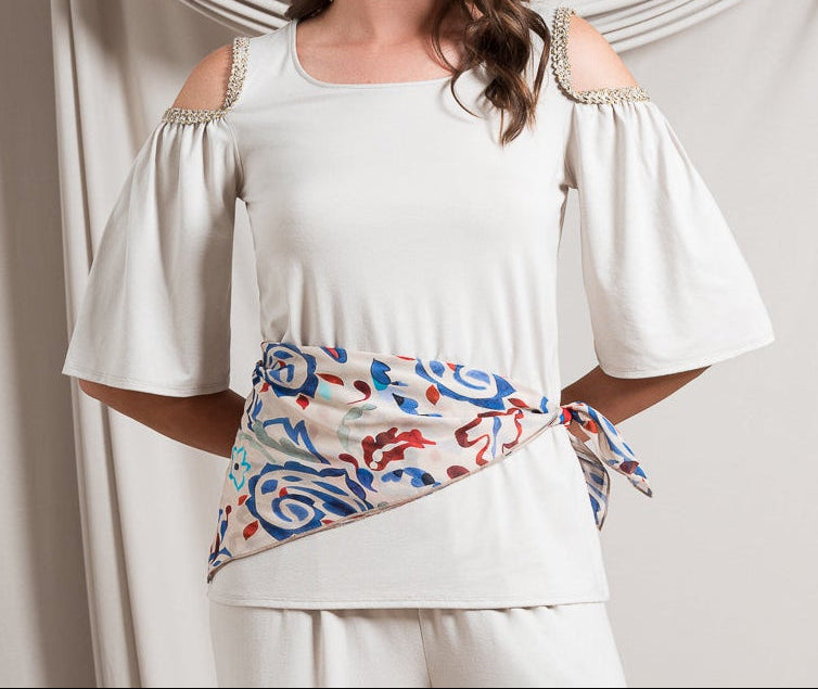 T-shirt Spalle Scoperte con Passamaneria