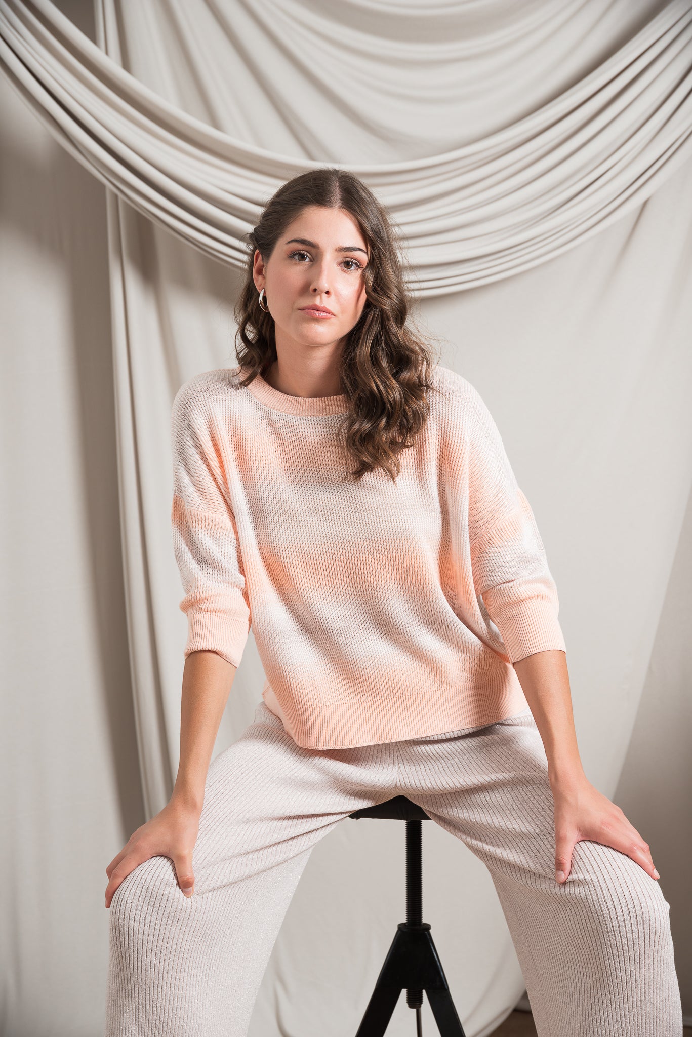 Maglia Over a Righe Sfumate