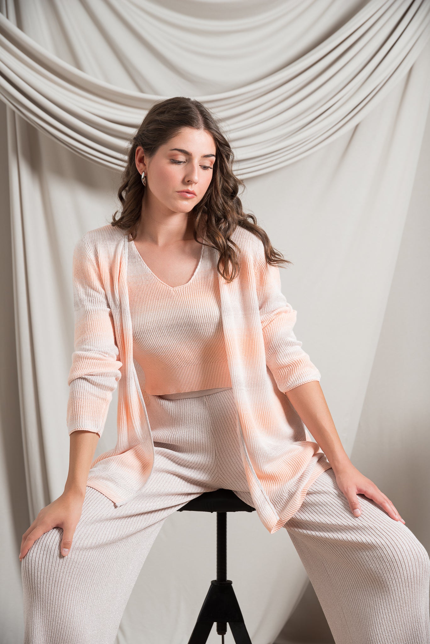 Cardigan a Righe Sfumate