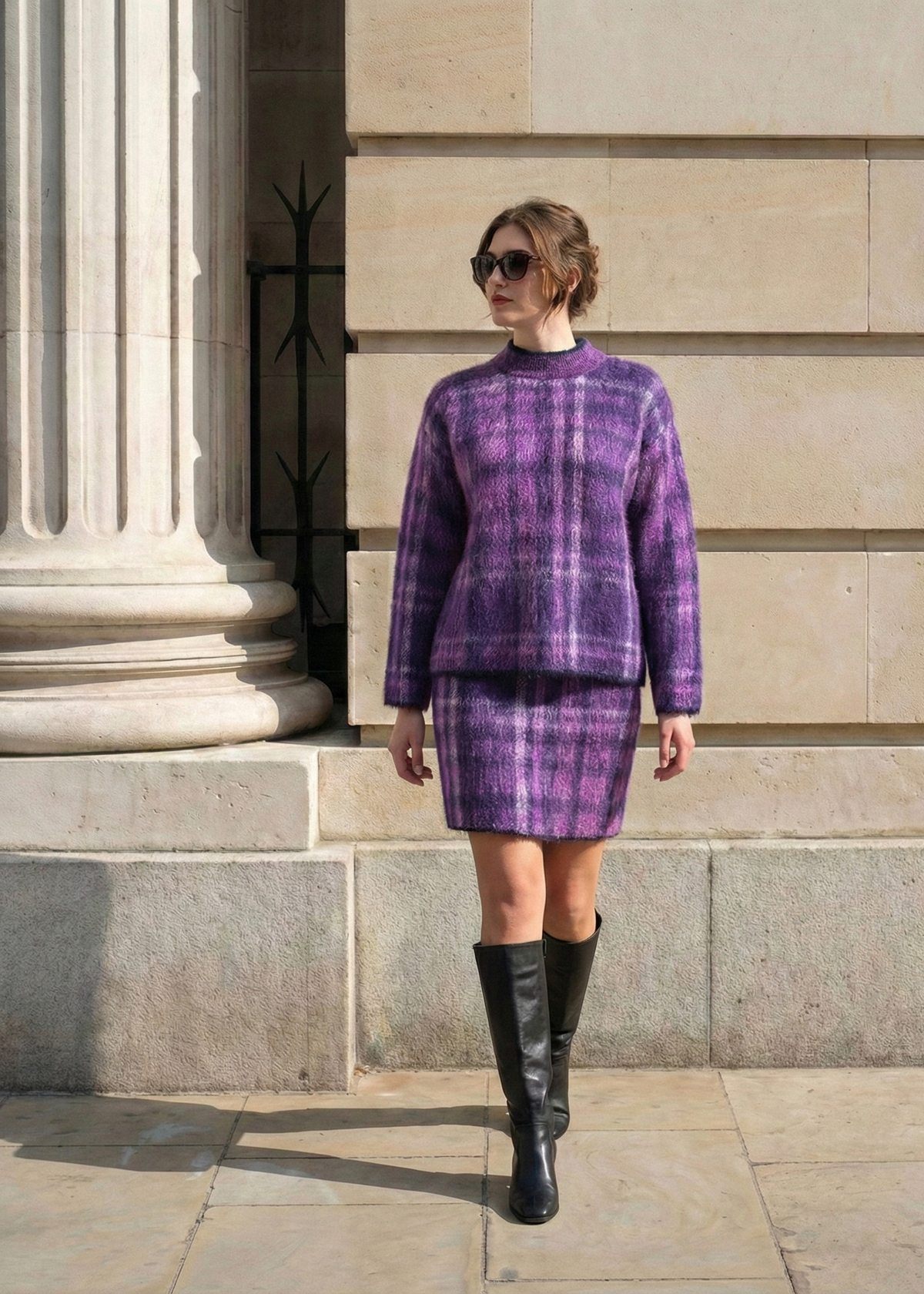 Cardigan Jacquard Tartan