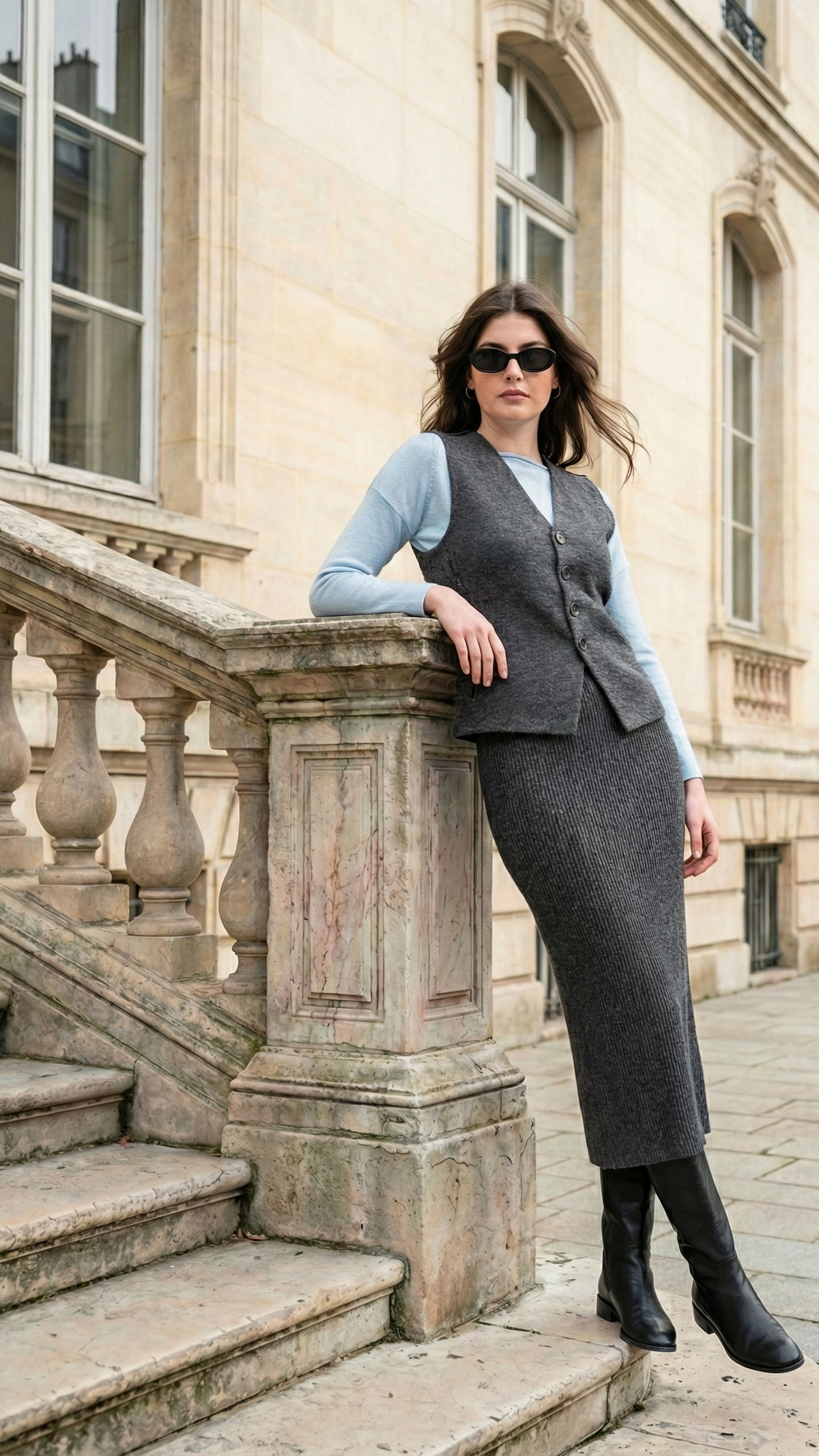 Gilet in Cashmere Blend