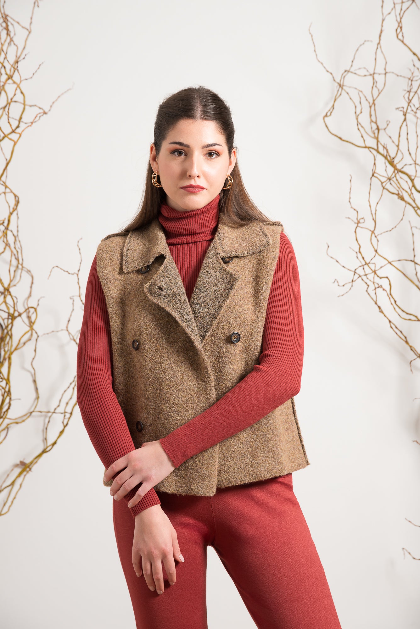 Gilet Doppiopetto in Filato Bouclé