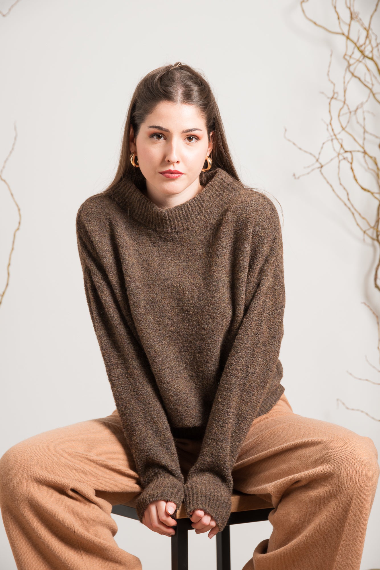 Maglione Oversize in Filato Bouclè