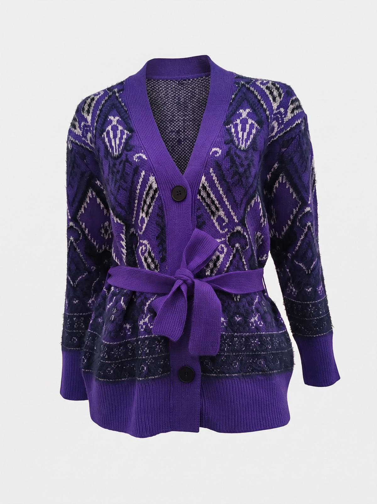 Cardigan Jacquard Heritage Lungo