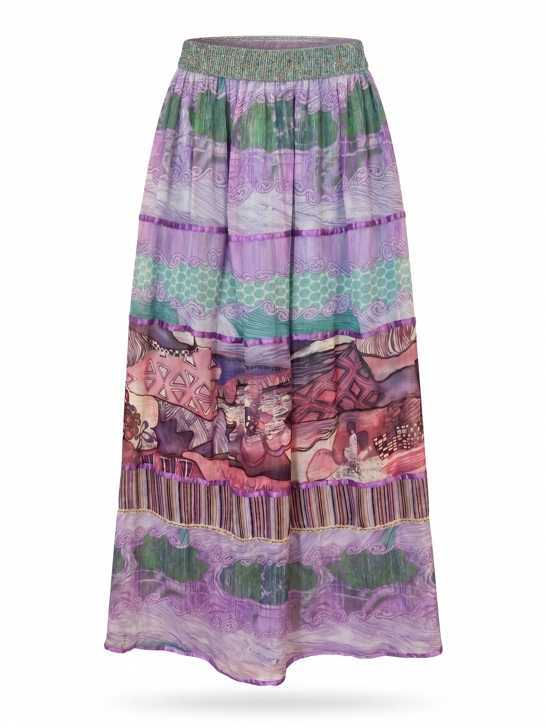 Gonna Lunga Boho-Chic Fantasia Astratta