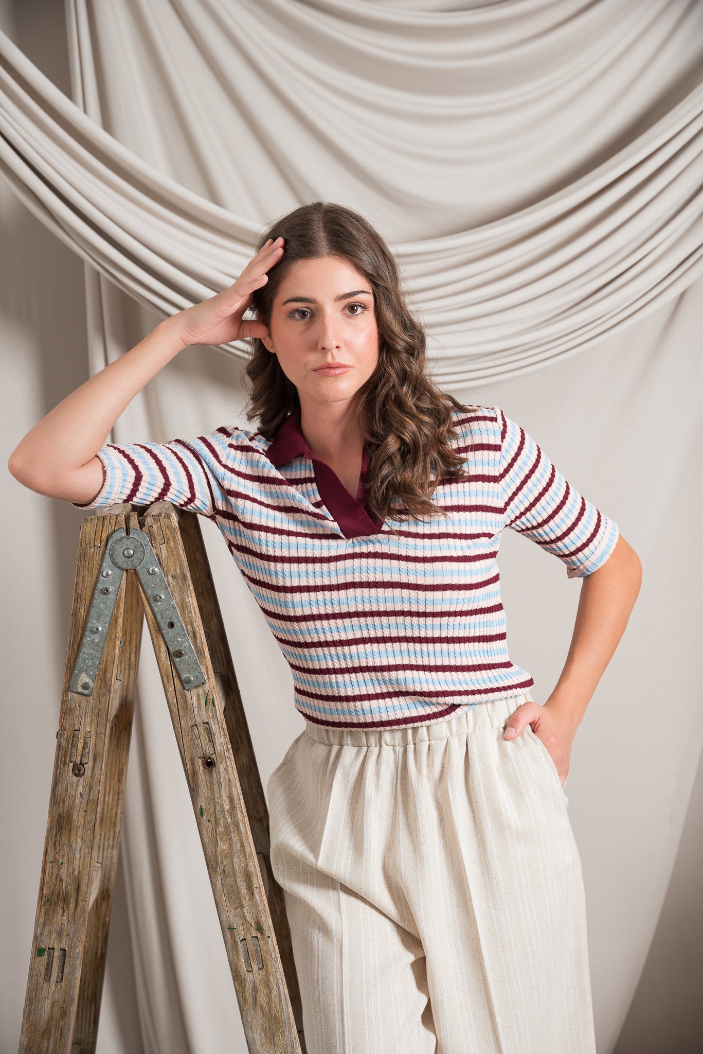 Polo a Costine e Treccine Rigata